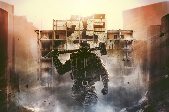 Sledge from Rainbow Six Siege with a sledgehammer
