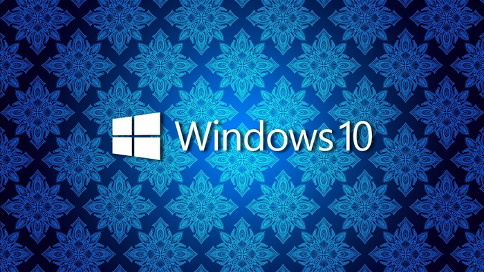 Windows 10 Logo on Blue Pattern