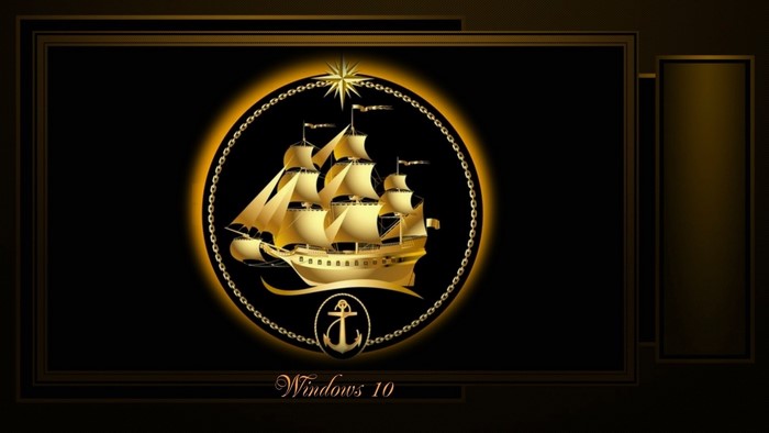 Gold Ship and Anchor Emblem for Windows 10