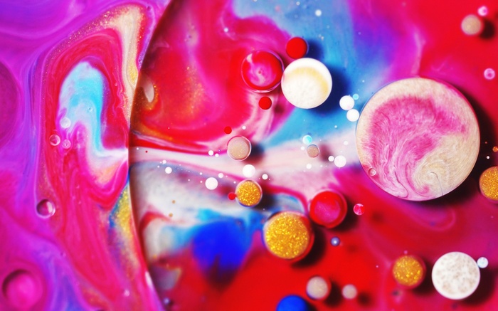 Abstract colorful spheres and swirls