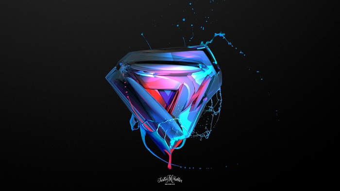 4K Neon Diamond Splash