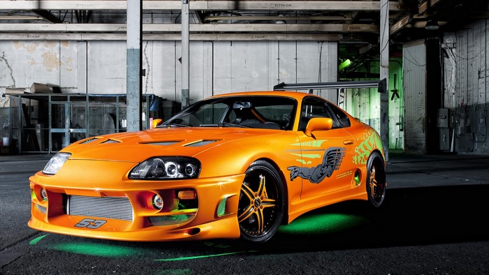 Orange Toyota Supra from The Fast and the Furious