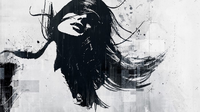 Abstract sketch of a woman's face