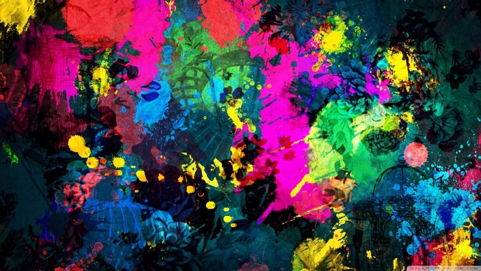 Abstract Paint Splatter Art