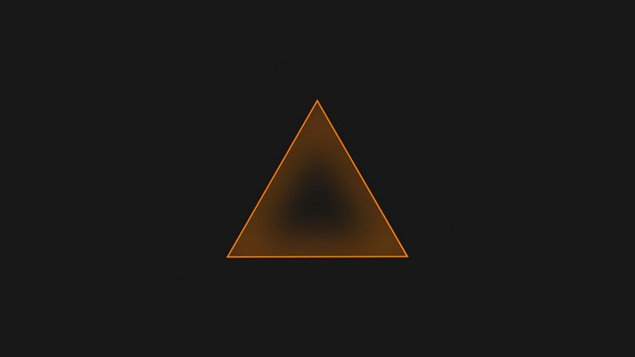 Orange triangle on a dark background