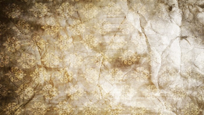 Crumpled Paper Texture with Floral Pattern