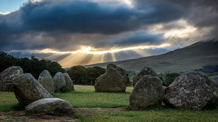 Castlerigg Stone Circle with Sunbeams