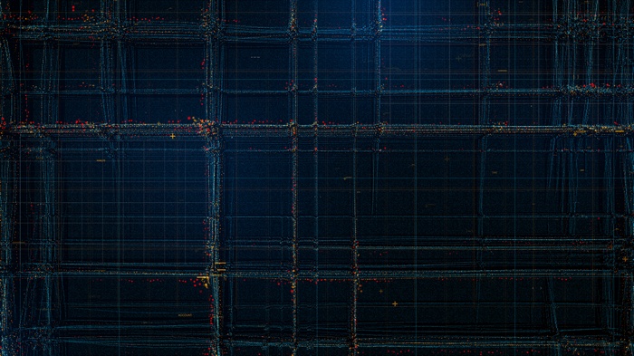 Abstract Grid of Particles and Lines