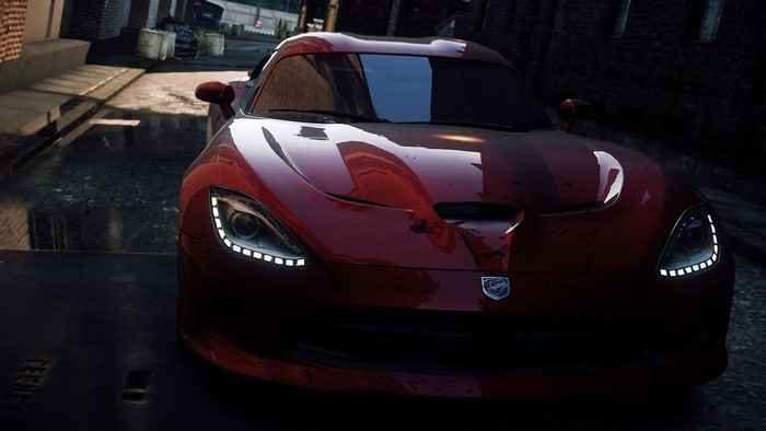 Red Dodge Viper in an Alley