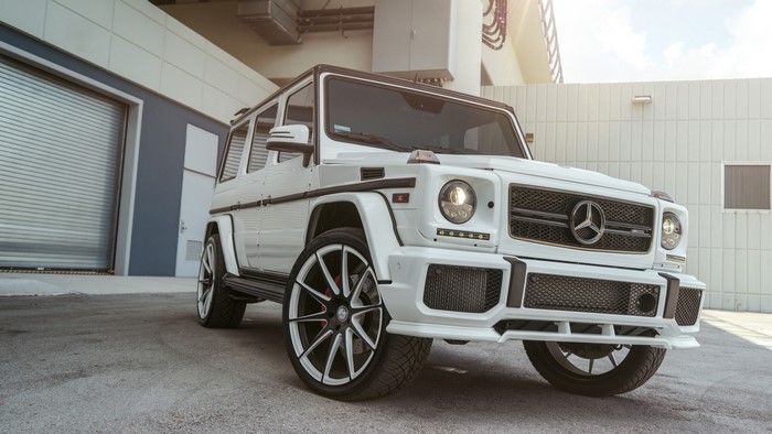 White Mercedes-Benz G 63 AMG parked outdoors