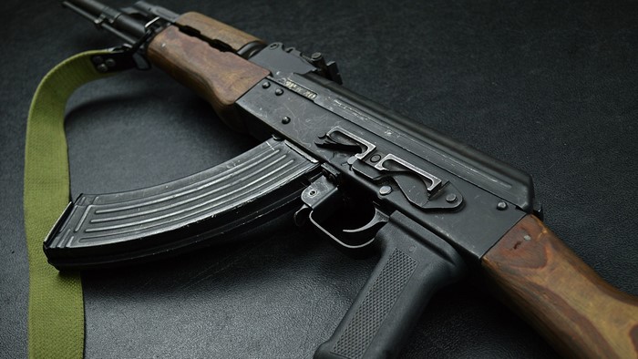 AK-47 assault rifle with wooden furniture