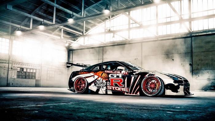 Nissan Skyline GT R in a warehouse