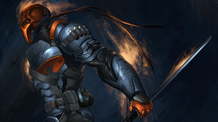 Deathstroke holding a sword