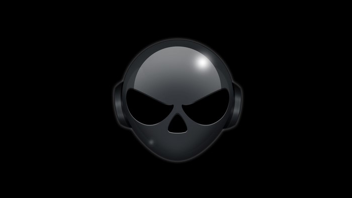 Skull with headphones logo