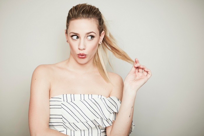 Lili Reinhart with blonde ponytail