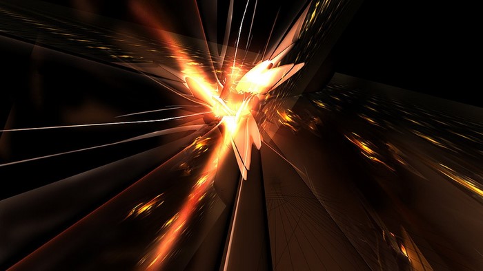 Abstract orange and white explosion