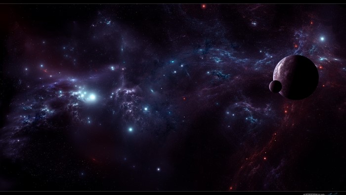 Aeternus Space Nebula with Planets