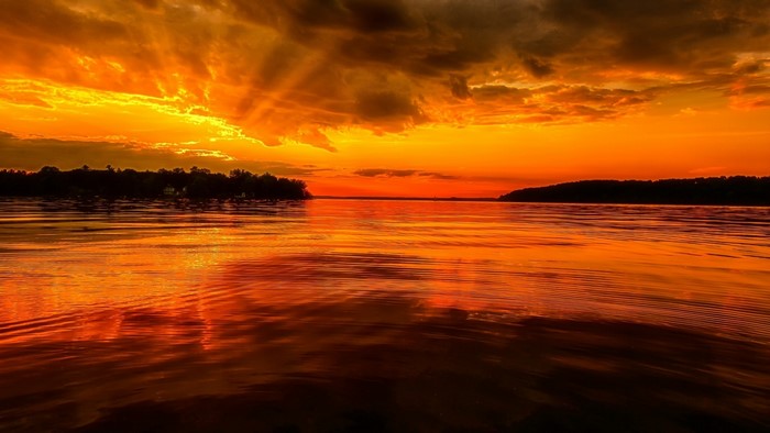 Beautiful sunset over a body of water