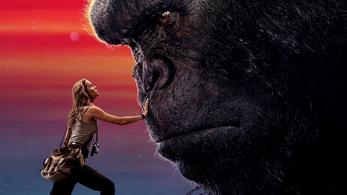 Kong from Kong: Skull Island with a woman