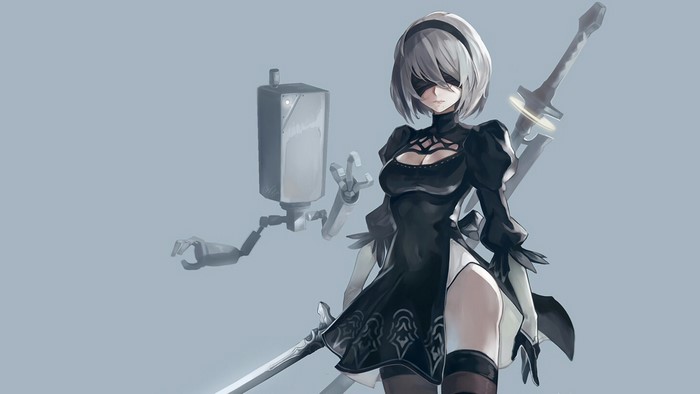 2B from NieR: Automata with Pod