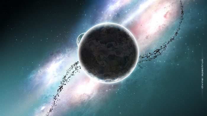 Planets and asteroid belt in a nebula