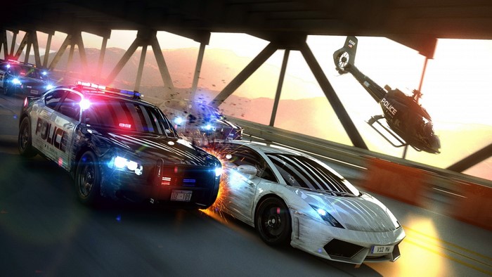 Police chase with helicopter in Need for Speed Most Wanted