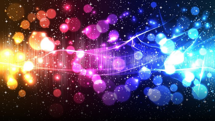 Abstract colorful bokeh and light streaks