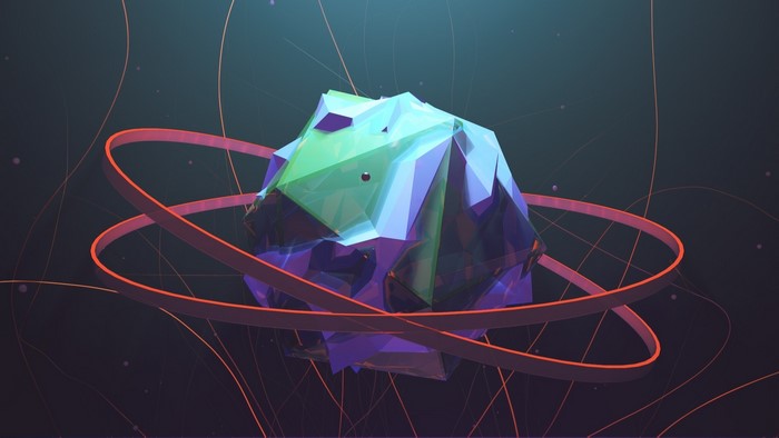 Abstract geometric crystal with orbiting rings