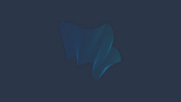 Abstract blue wavy lines on dark background