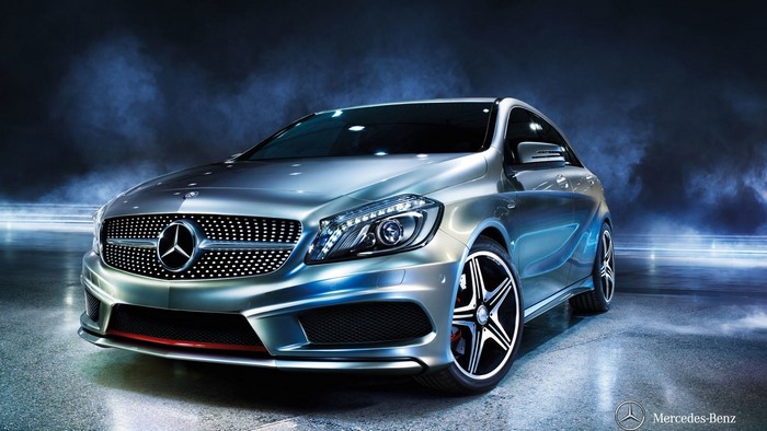 Mercedes-Benz car with smoke effect