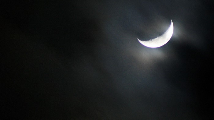 Crescent Moon in the Night Sky