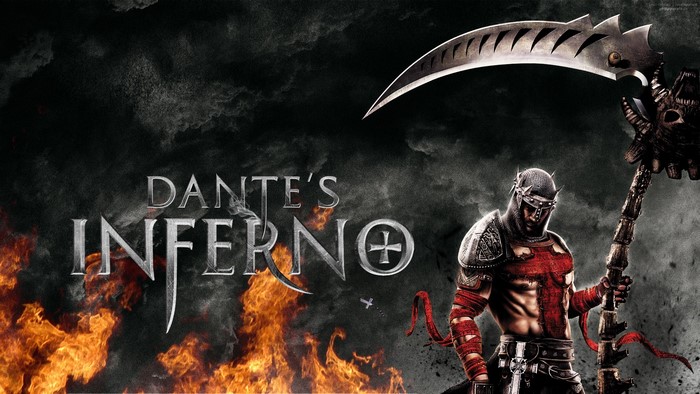 Dante's Inferno game title with a warrior