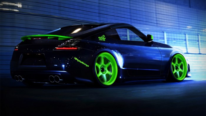Nissan 370Z with green accents