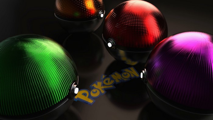 Pokemon balls with Pokemon logo