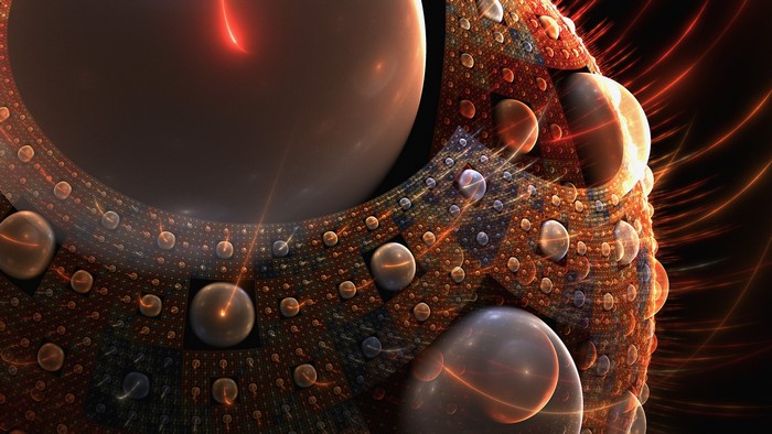 4K Abstract Fractal with Spheres and Light