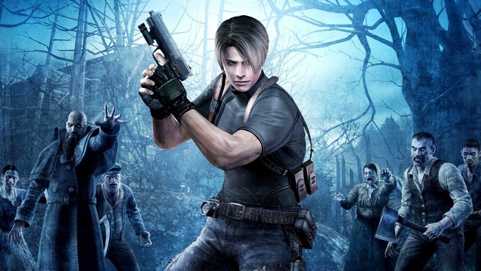 Leon S. Kennedy from Resident Evil 4 with Ganados