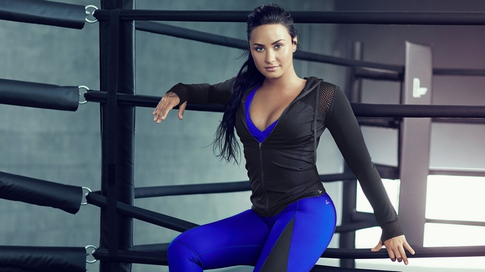 Demi Lovato in Fabletics Activewear in a Boxing Ring