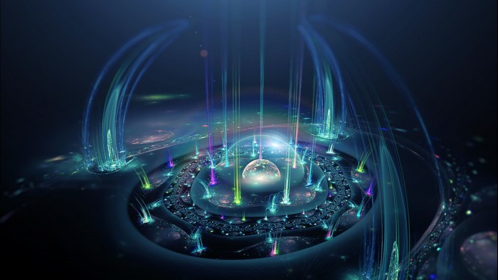 Abstract fractal with glowing lights