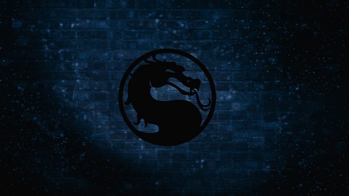 Mortal Kombat Dragon Logo on Brick Wall