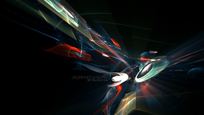 Morphogenesis 3D Fractal Flow Abstract