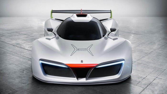 White sports car with a spoiler