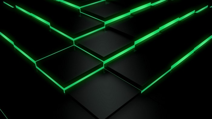 Black and green abstract geometric pattern
