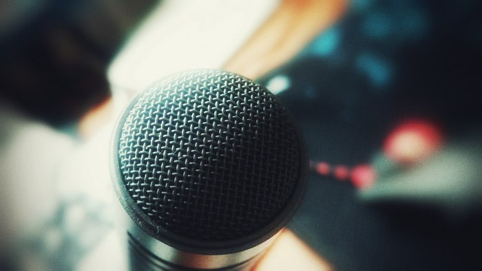 Close-up of a microphone