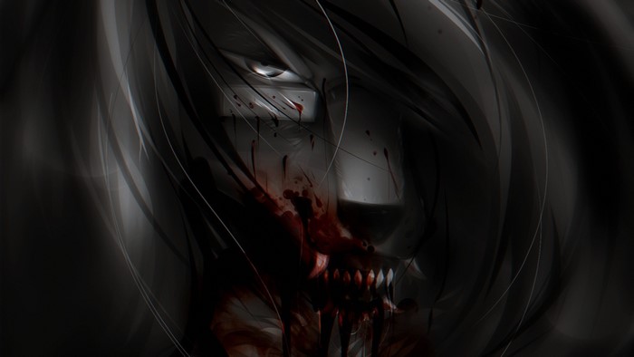 Bloody Werewolf with Sharp Teeth