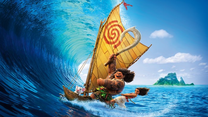 4K Moana Maui and Moana sailing on a boat