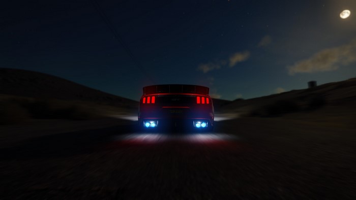 Ford Mustang GT driving at night