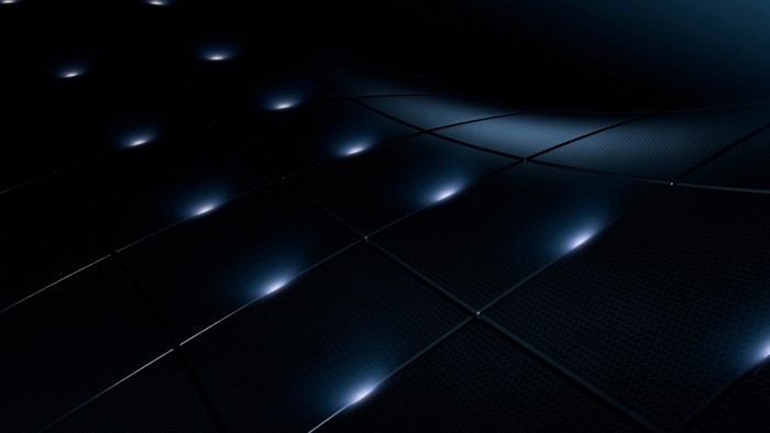 Dark Hexagonal Surface with Glowing Lights