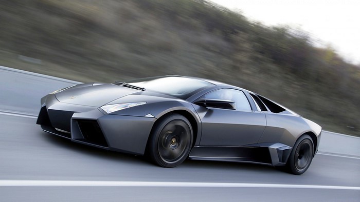Lamborghini Reventon driving on a road