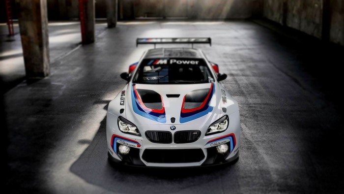 BMW M6 GT3 race car with M Power livery