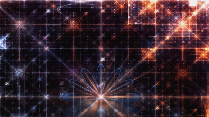 Abstract fractal pattern with glowing lights